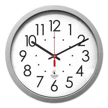 Chicago Lighthouse Silver Contemporary Clock, 14.5" Overall Diameter, Silver Case, 1 Aa (sold Separately) freeshipping - TVN Wholesale